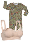 Cushion Padded Strap Nursing Bra & 100% Organic Cotton Babysuit | 2 Pack | SAVE $10