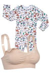 Cushion Padded Strap Nursing Bra & 100% Organic Cotton Babysuit | 2 Pack | SAVE $10