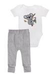 100% Organic Cotton Set - Short Sleeve Baby Bodysuit and Baby Pants | SAVE $10