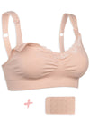 Cushion Padded Strap Wire Free Maternity and Nursing Bra + Bra Extender Set