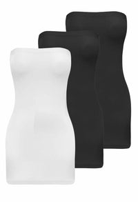 Strapless Mini Slip Dress/Skirt - 3 Pack