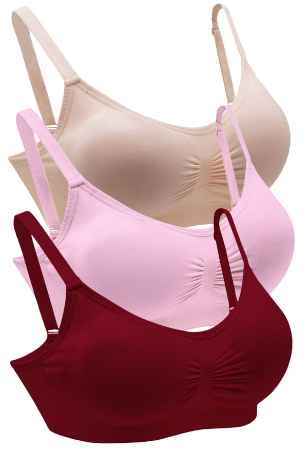 Bamboo Padded Wire Free Bra - 3 Pack