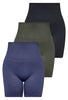 Seamless High Waist Midi Biker Shorts - 3 Pack