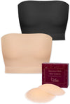 Sleek Bandeau Top with Silicone Bra Pads Set