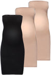 Maternity Strapless Knee Length Slip Dress - 3 Pack