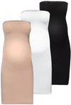 Maternity Strapless Knee Length Slip Dress - 3 Pack