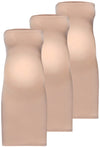 Maternity Strapless Knee Length Slip Dress - 3 Pack