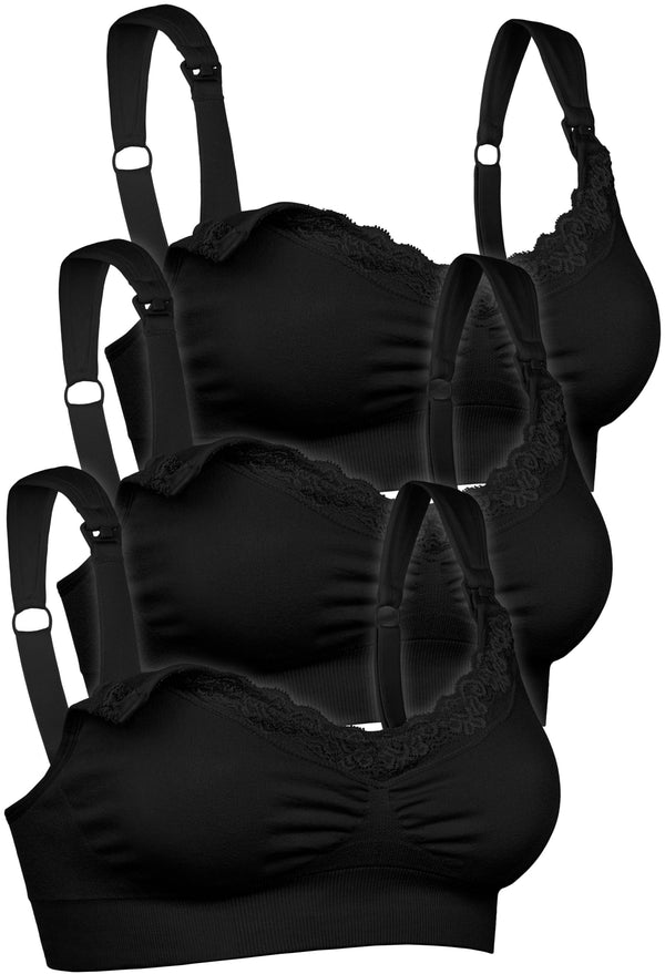 Cushion ﻿Padded Strap Wire Free Maternity & Nursing Bra﻿ - 3 Pack