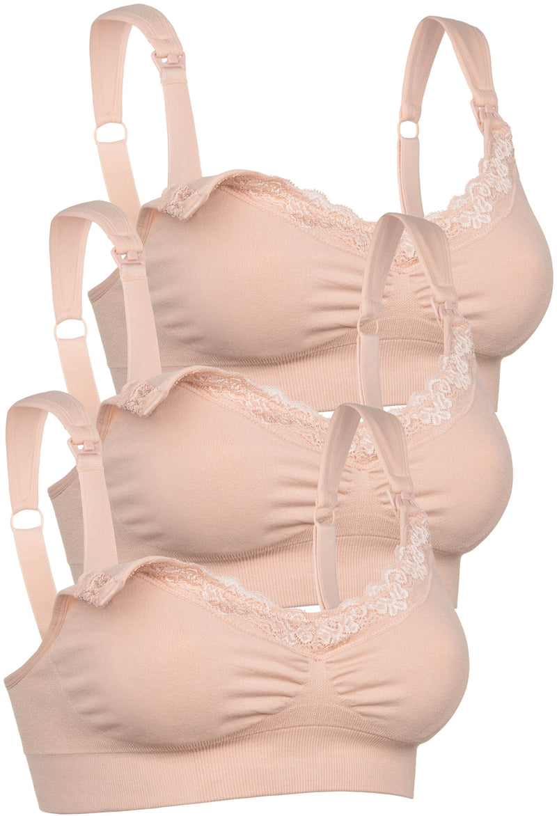 Cushion ﻿Padded Strap Wire Free Maternity & Nursing Bra﻿ - 3 Pack