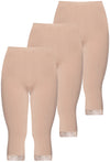 Anti Chafing High Rise 3/4 Cotton Leggings - 3 Pack