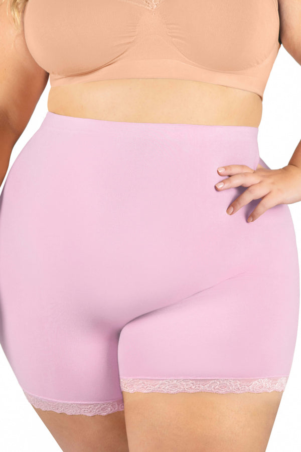 Plus Size Anti Chafing High Rise Petite Cotton Rich Shorts