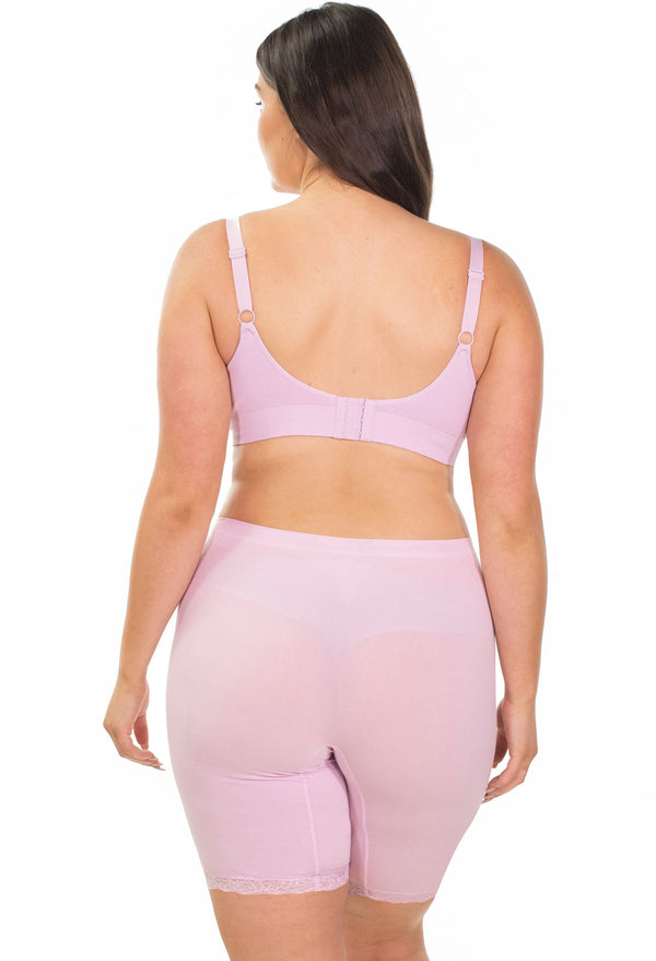 Anti Chafing Lace Midi Cotton Rich Shorts | Lilac Snow