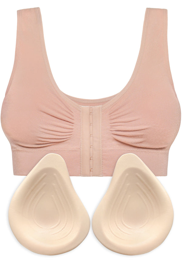 Bamboo Padded Front Closure Wire Free Bra & Prosthesis Set
