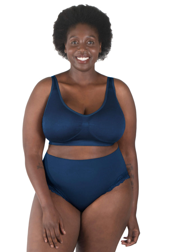 Minimiser Wire Free Bra | Pacific Blue