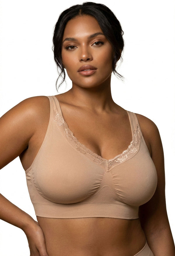 Lace Minimiser Wire Free Bra - Travel Bra