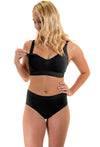 Bamboo Nursing Bra + High Cut Undies Black Set