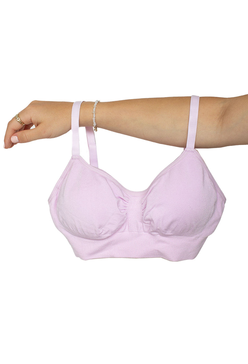 Pink Bamboo Padded Wire Free Bra and High Cut Brief Set