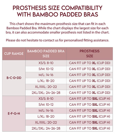 Bamboo Padded Wire Free Bra & Prosthesis Set
