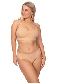 Wire Free Padded T-Shirt Bra & Seamless G String Set