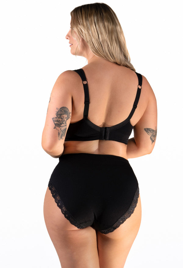 Cushion Padded Strap Wire Free Maternity & Nursing Bra and High Cut Brief Set