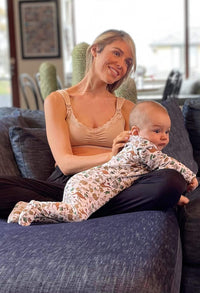 Cushion Padded Strap Nursing Bra & 100% Organic Cotton Babysuit | 2 Pack | SAVE $10