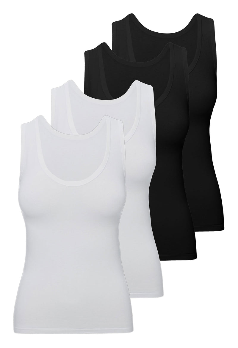 Curvy Bamboo Tank Top 4 Pack