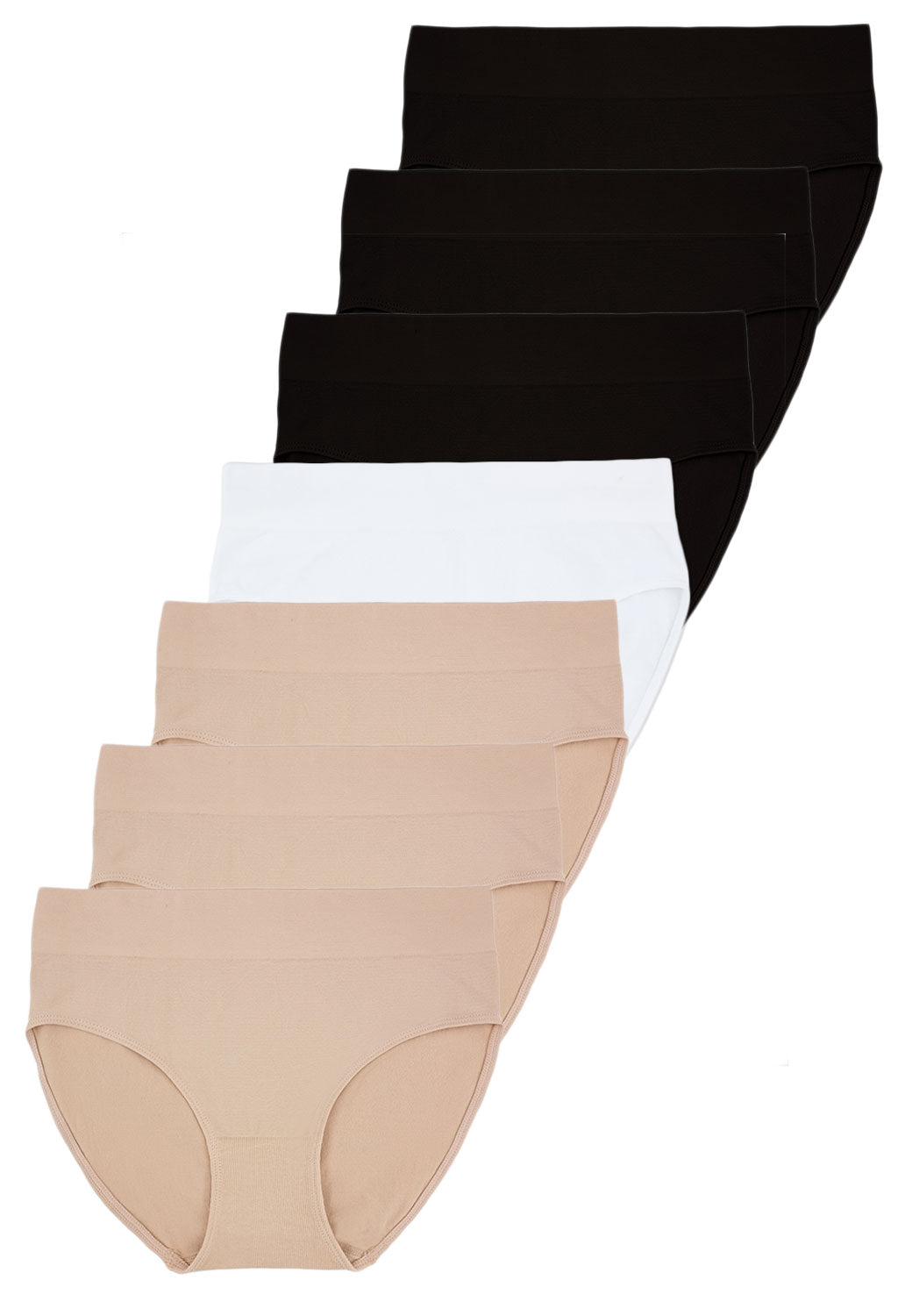 Travel High Cut Underwear 7 Pack (Nude/White/Black) – B Free Australia