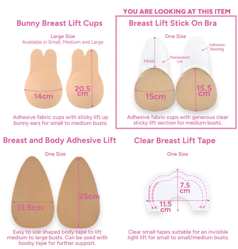 Adhesive Breast Lift Cups - 2 Pack