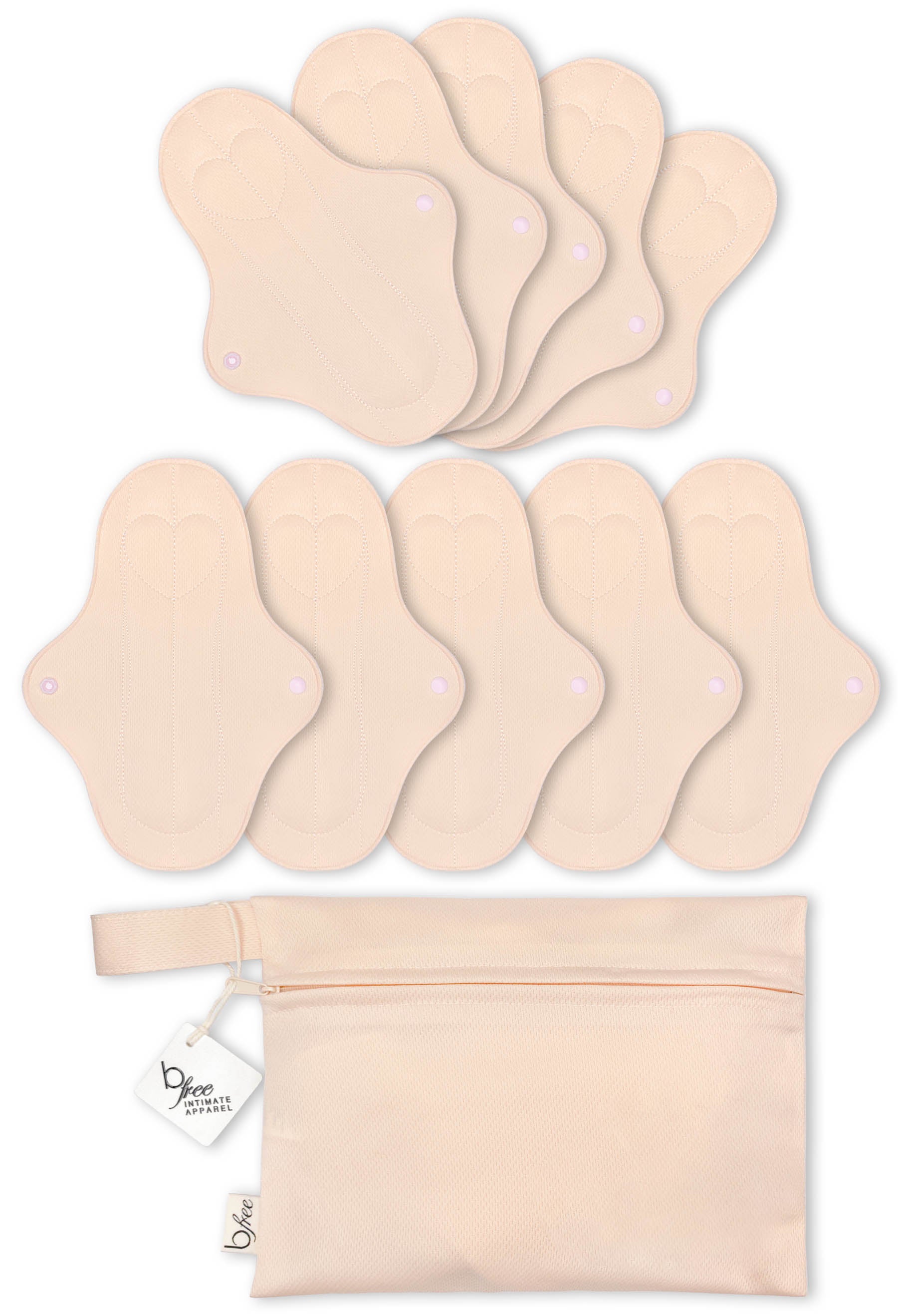Ultra Thin Small Reusable Panty Liner With Wings - 10 Pack