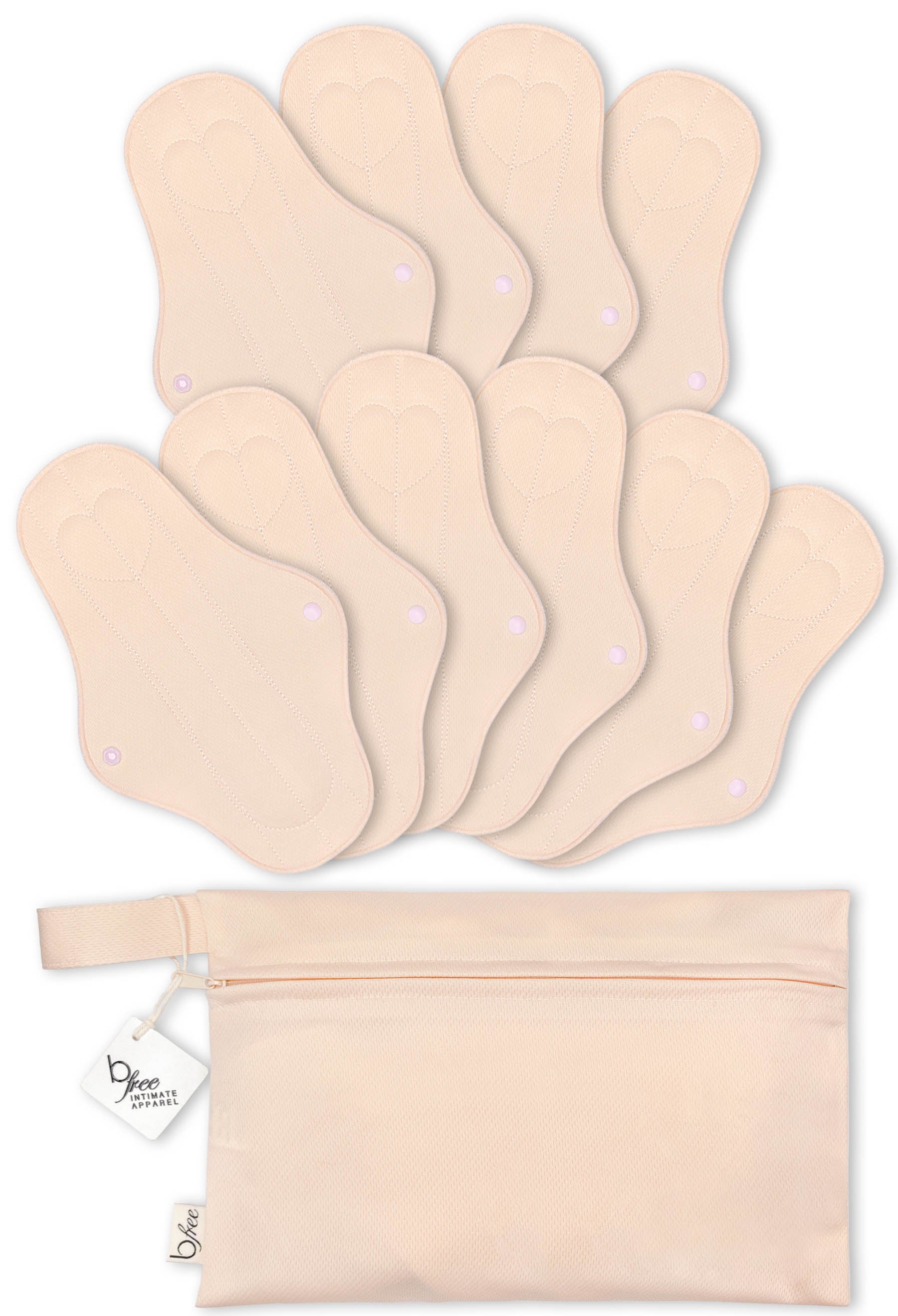 Ultra Thin Long Reusable Panty Liner With Wings - 10 Pack