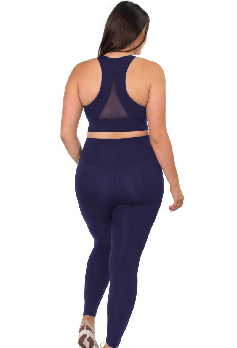 Mesh Racer Bra + High Waisted Leggings Athleisure Set