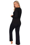 Bamboo Long Sleeve Top and Flare Pants Pyjama Set