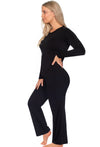 Bamboo Long Sleeve Top and Flare Pants Pyjama Set