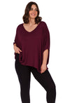 Bamboo V Neck Draped Short Sleeve Top - 2 PACK