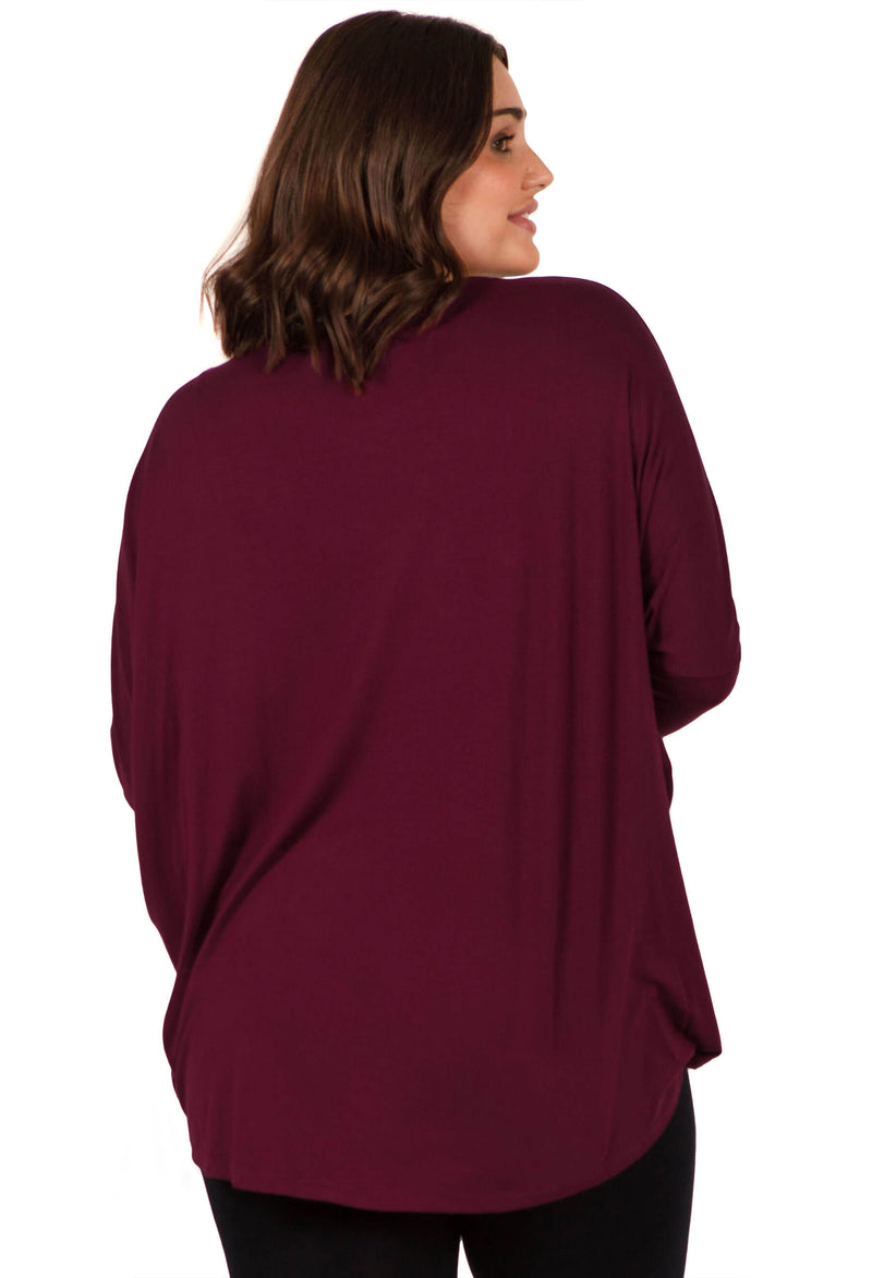 Bamboo Boat Neck Long Sleeve Top