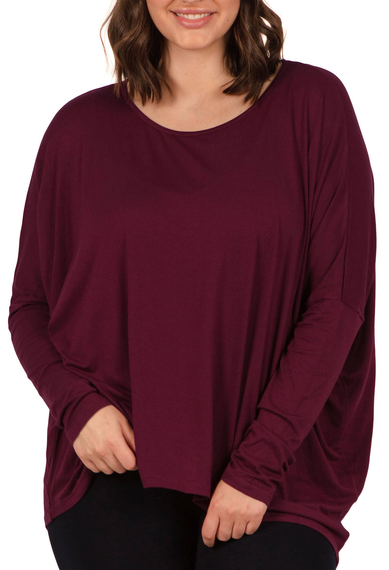 Bamboo Boat Neck Long Sleeve Top