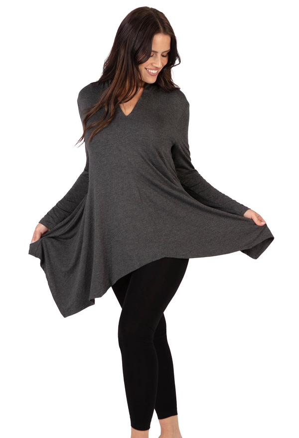 Bamboo V Neck Tunic Top - 2 Pack