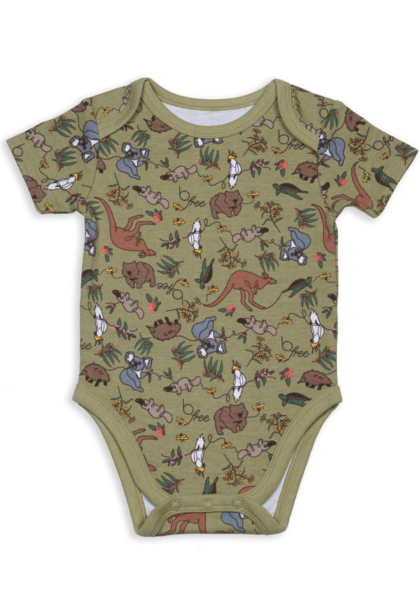 100% Organic Cotton Short Sleeve Baby Bodysuit
