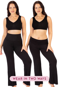 Bamboo Long Sleeve Top and Flare Pants Pyjama Set