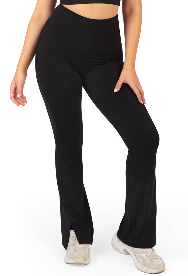 Long Line Mesh Racer Back Sports Bra & Flare Leggings Set