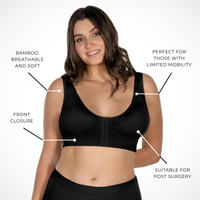 Bamboo Padded Front Closure Wire Free Bra
