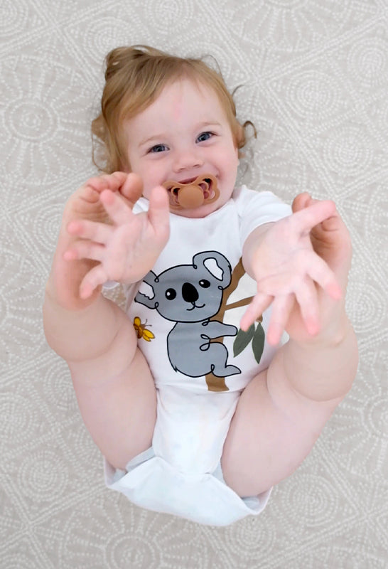 100% Organic Cotton Babywear Set - Short Sleeve Snap Bodysuit and Pants with Turnover Booties
