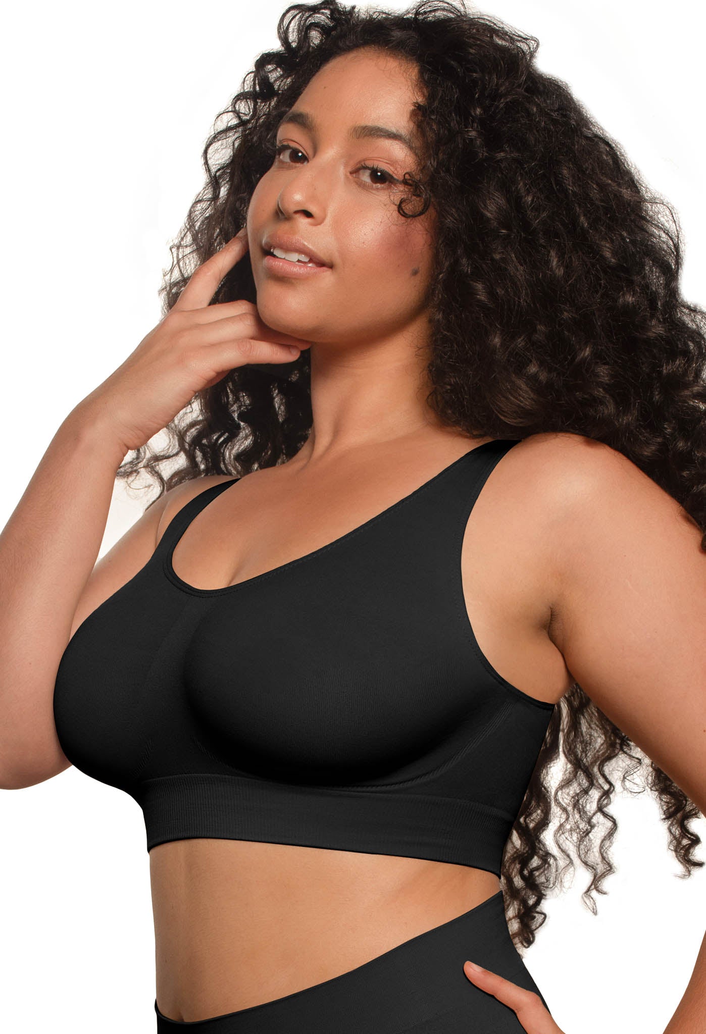 Double Lined Wire Free High Back Crop Bra