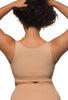 Double Lined Wire Free High Back Crop Bra - 3 Pack