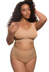 Double Lined Wire Free High Back Crop Bra - 3 Pack