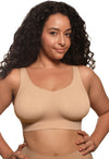 Double Lined Wire Free High Back Crop Bra - 3 Pack