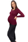 Pregnancy Bamboo Long Sleeve Top & Cross Fold Pants Set