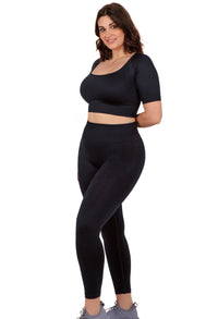 Seamless Square Neck Short Sleeve Crop Top