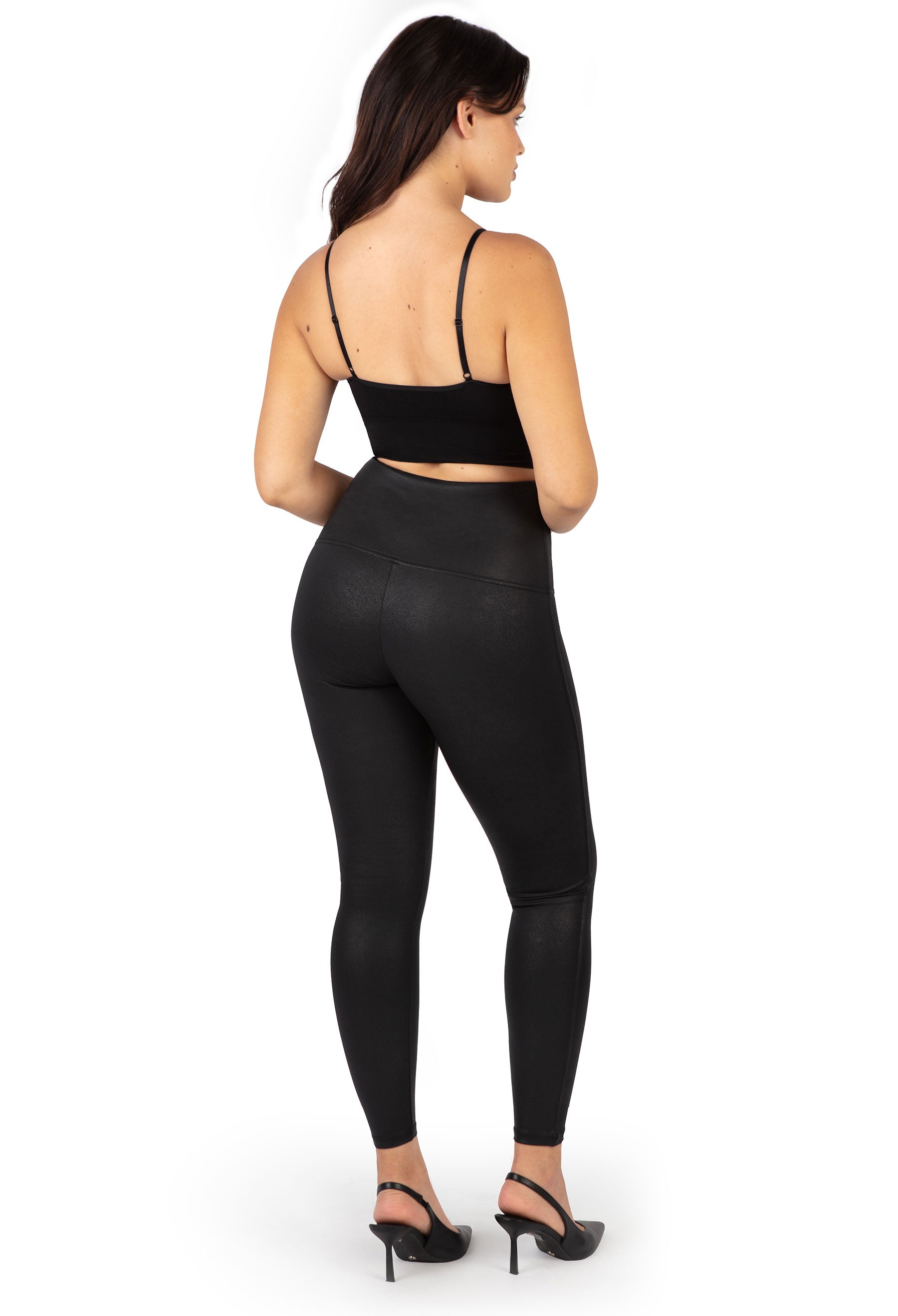 Plus Size High Rise Faux Leather Leggings | B Free Australia