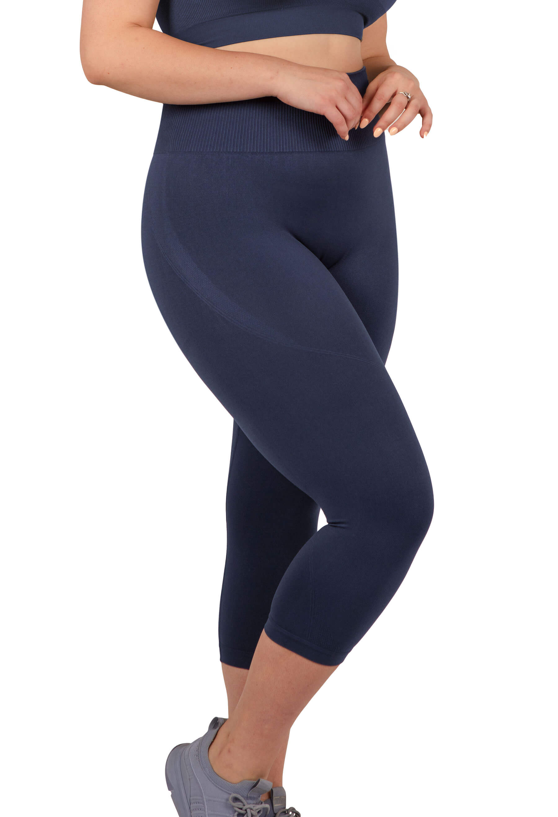 Women's Seamless High Waist 3/4 Capri Leggings